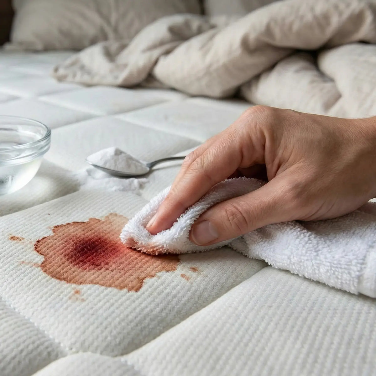 removing a blood stain from a mattress