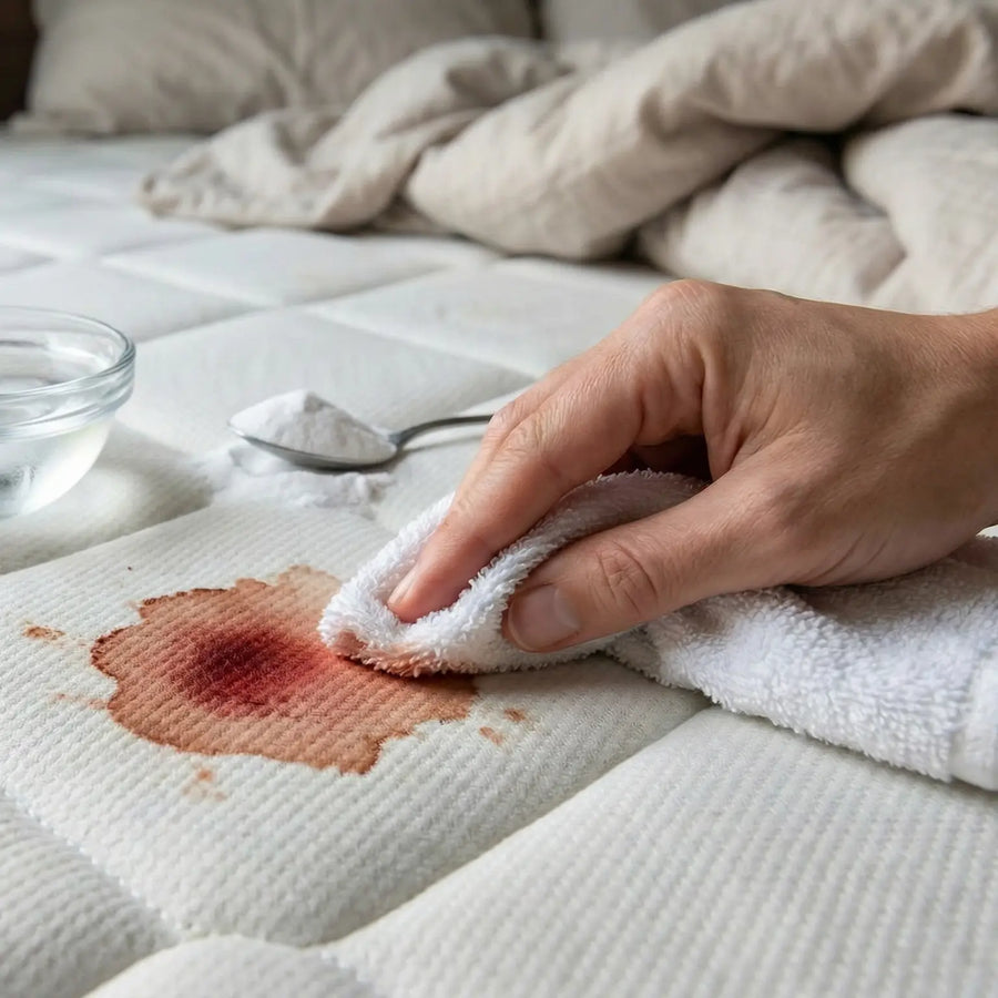 bloedvlek uit matras verwijderen