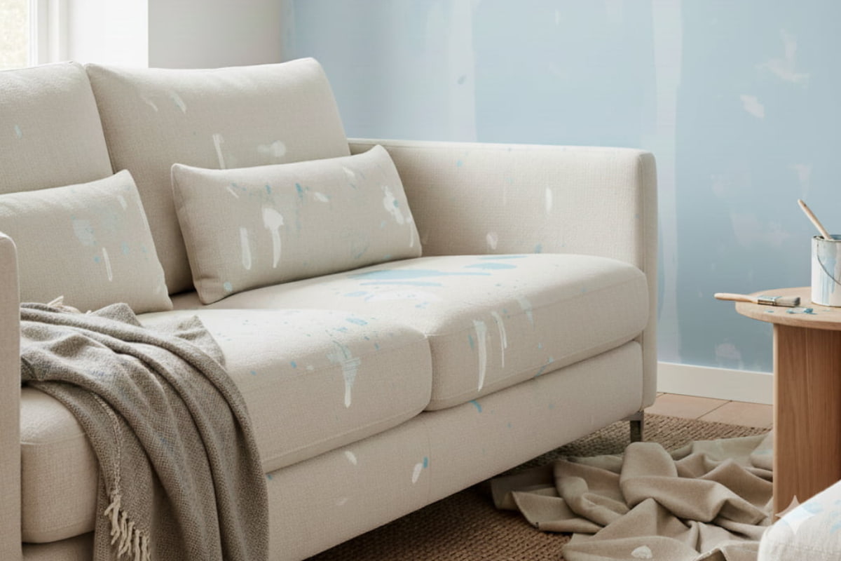 removing paint stains from a sofa