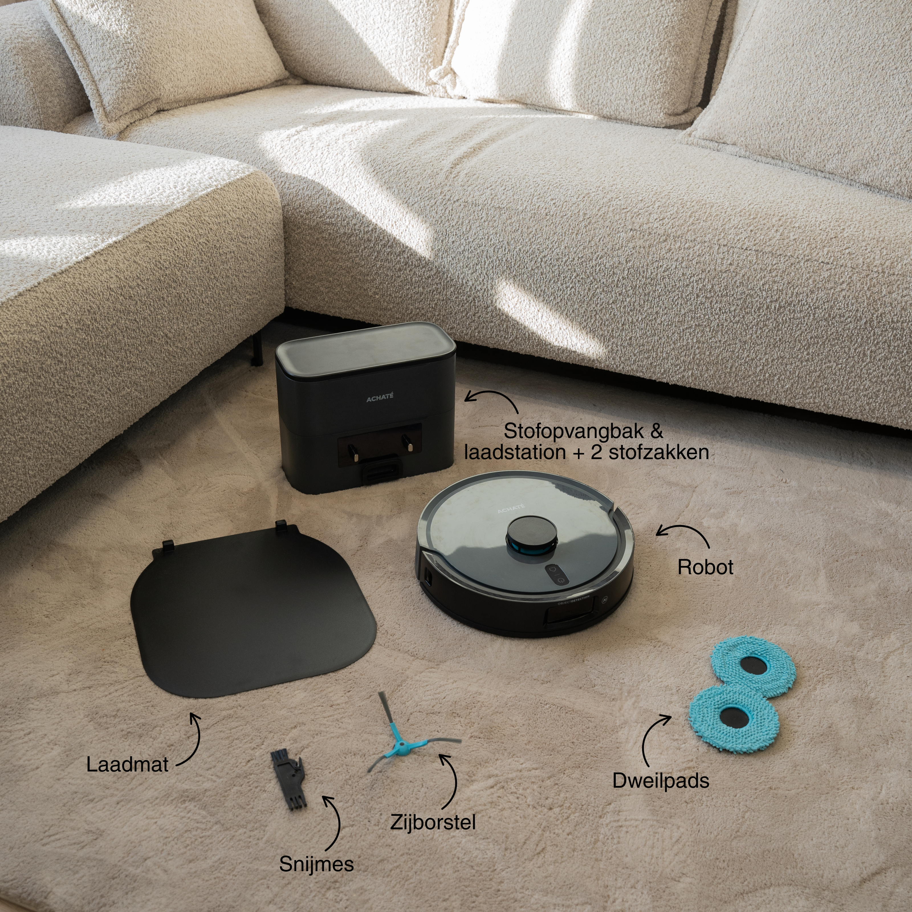 Achaté Robotstofzuiger met dweilfunctie