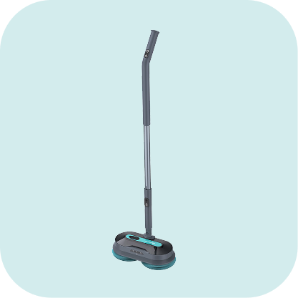 Lightweight, cordless stick vacuum cleaner with dual rotating cleaning brushes designed for multi-surface deep cleaning and chemical-free maintenance.