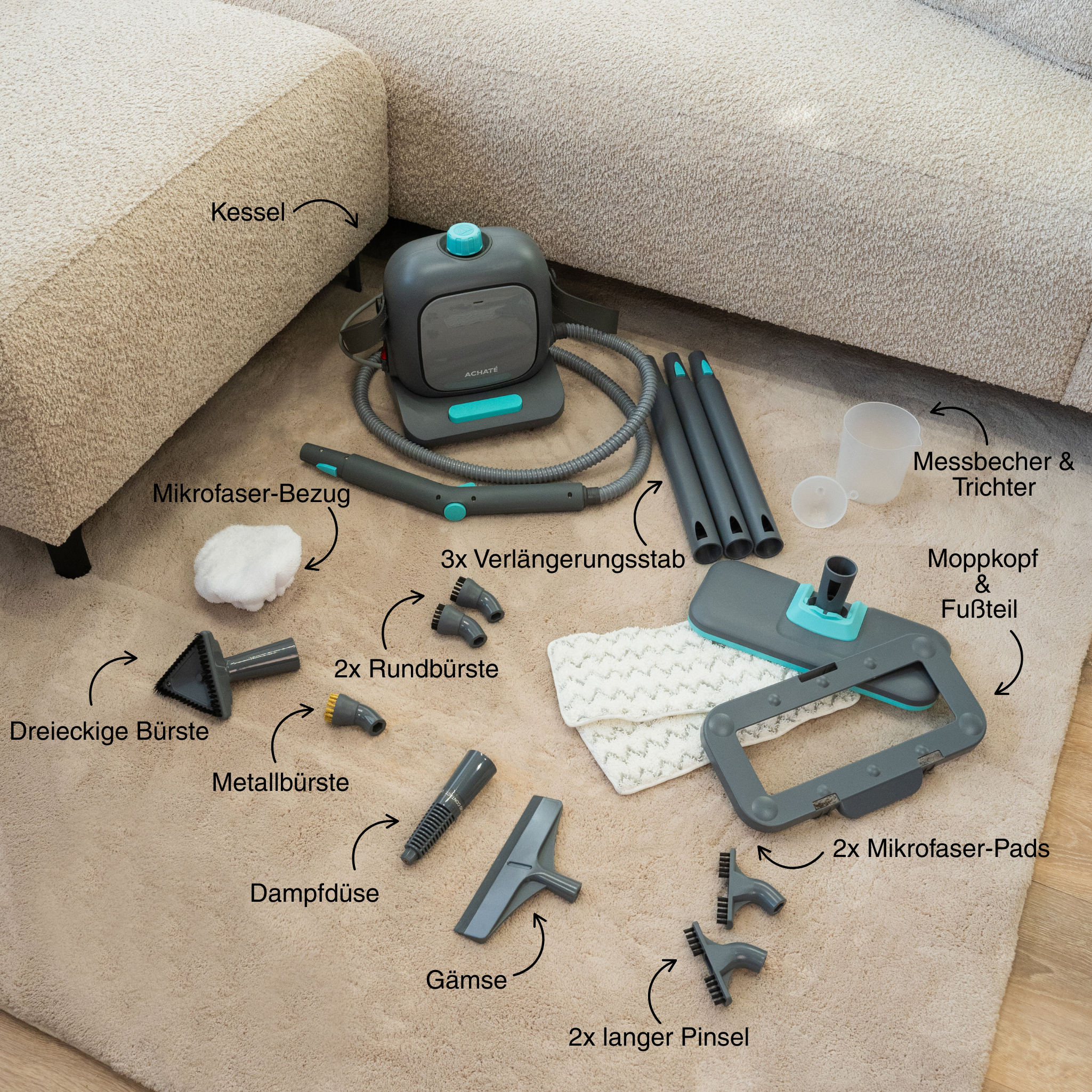 Achaté Dampfreiniger PRO V2