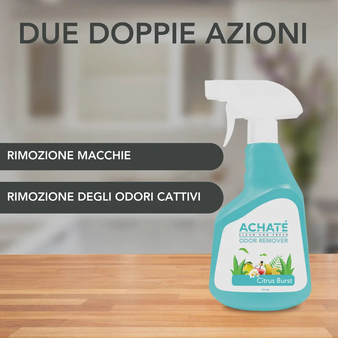 Achaté Detergente per macchie - Detergente per tappeti - Spray - Profumo di lavanda - 473 ml