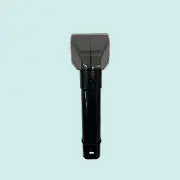 Black handheld steam cleaner attachment with a wide, flat nozzle designed for deep cleaning and chemical-free stain removal on various surfaces.