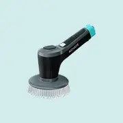 Handheld electric cleaning brush with rotating bristles designed for deep scrubbing and chemical-free cleaning on multiple surfaces.